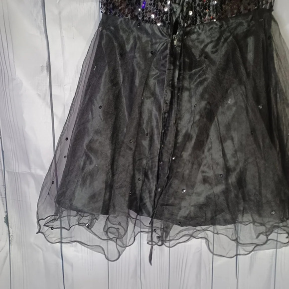 For your special day black strapless sequin mini dress - Picture 9 of 13